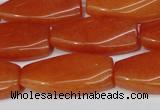 CCN2620 15.5 inches 15*30mm twisted rectangle candy jade beads