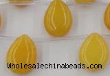 CCN2678 Top-drilled 13*18mm flat teardrop candy jade beads