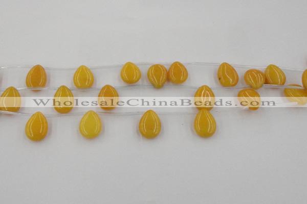 CCN2678 Top-drilled 13*18mm flat teardrop candy jade beads