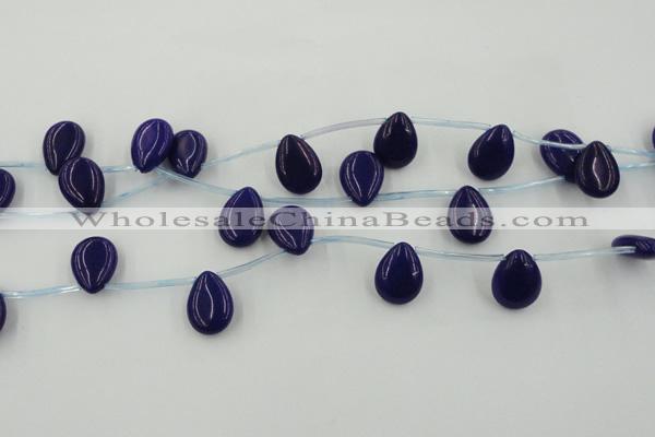 CCN2681 Top-drilled 13*18mm flat teardrop candy jade beads