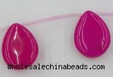 CCN2701 Top-drilled 18*25mm flat teardrop candy jade beads