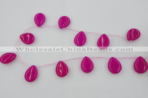 CCN2701 Top-drilled 18*25mm flat teardrop candy jade beads