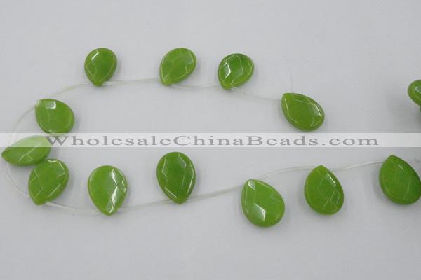 CCN2721 Top-drilled 18*25mm briolette candy jade beads wholesale