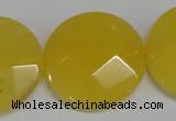 CCN280 15.5 inches 30mm faceted coin candy jade beads wholesale