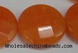 CCN281 15.5 inches 30mm faceted coin candy jade beads wholesale