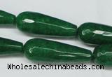 CCN2888 15.5 inches 10*30mm faceted teardrop candy jade beads