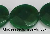 CCN289 15.5 inches 30mm faceted coin candy jade beads wholesale