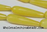 CCN2892 15.5 inches 10*40mm faceted teardrop candy jade beads