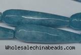 CCN2893 15.5 inches 10*40mm faceted teardrop candy jade beads