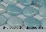 CCN2945 15.5 inches 13*18mm flat teardrop candy jade beads