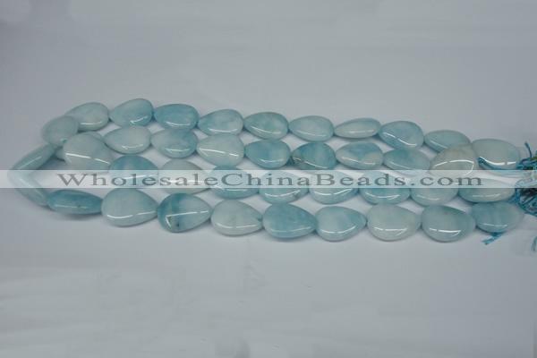 CCN2946 15.5 inches 15*20mm flat teardrop candy jade beads