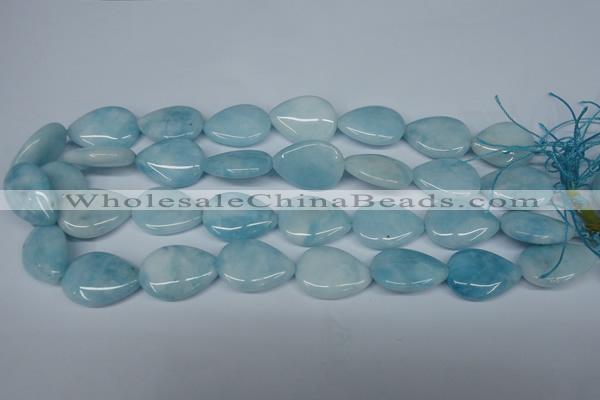 CCN2947 15.5 inches 18*25mm flat teardrop candy jade beads