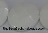 CCN300 15.5 inches 35mm faceted coin candy jade beads wholesale