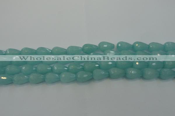 CCN3008 15.5 inches 10*15mm faceted teardrop candy jade beads