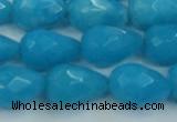 CCN3009 15.5 inches 10*15mm faceted teardrop candy jade beads