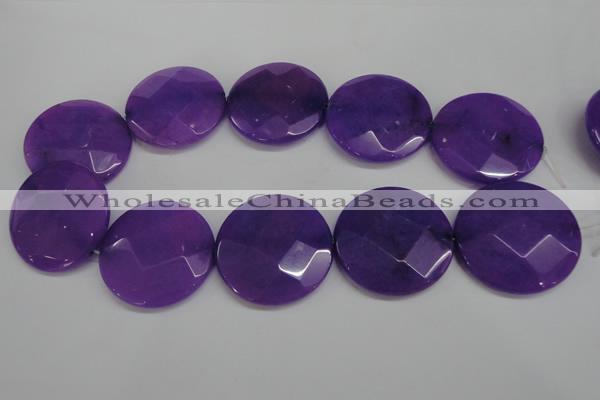 CCN319 15.5 inches 40mm faceted coin candy jade beads wholesale