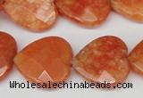 CCN357 15.5 inches 20*20mm faceted heart candy jade beads wholesale