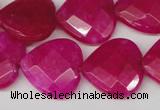 CCN358 15.5 inches 20*20mm faceted heart candy jade beads