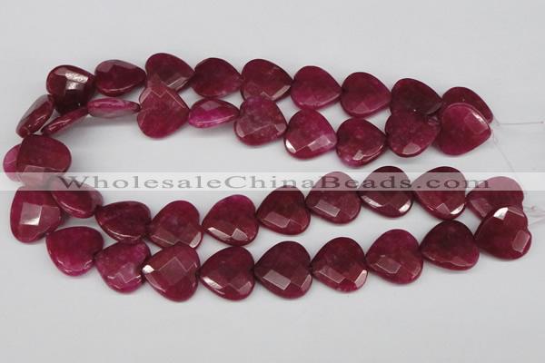 CCN359 15.5 inches 20*20mm faceted heart candy jade beads wholesale