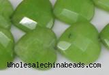 CCN360 15.5 inches 20*20mm faceted heart candy jade beads wholesale