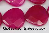 CCN373 15.5 inches 25*25mm faceted heart candy jade beads wholesale