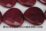 CCN374 15.5 inches 25*25mm faceted heart candy jade beads wholesale