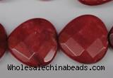 CCN375 15.5 inches 25*25mm faceted heart candy jade beads wholesale