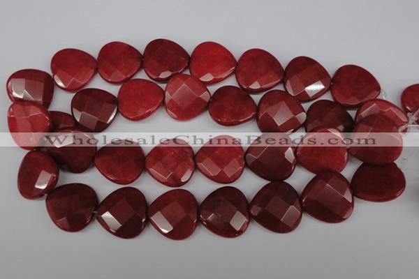 CCN375 15.5 inches 25*25mm faceted heart candy jade beads wholesale