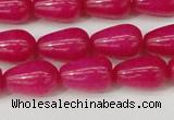 CCN3752 15.5 inches 8*12mm teardrop candy jade beads wholesale