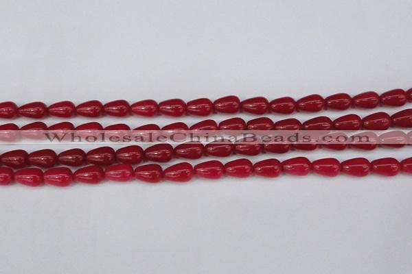 CCN3753 15.5 inches 8*12mm teardrop candy jade beads wholesale