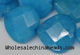 CCN377 15.5 inches 25*25mm faceted heart candy jade beads wholesale