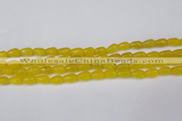 CCN3775 15.5 inches 8*12mm faceted teardrop candy jade beads