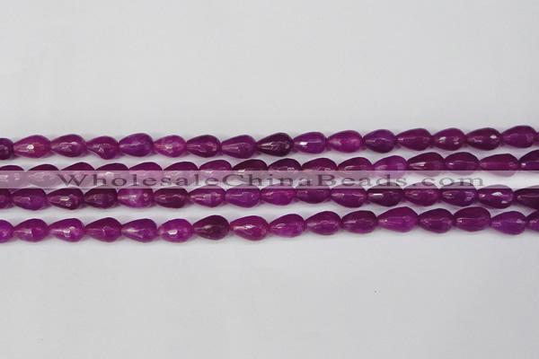 CCN3779 15.5 inches 8*12mm faceted teardrop candy jade beads