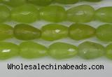 CCN3781 15.5 inches 8*12mm faceted teardrop candy jade beads