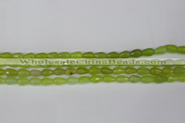 CCN3781 15.5 inches 8*12mm faceted teardrop candy jade beads