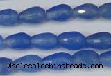 CCN3782 15.5 inches 8*12mm faceted teardrop candy jade beads