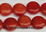 CCN3817 15.5 inches 14mm flat round candy jade beads wholesale