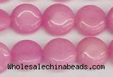 CCN3818 15.5 inches 14mm flat round candy jade beads wholesale