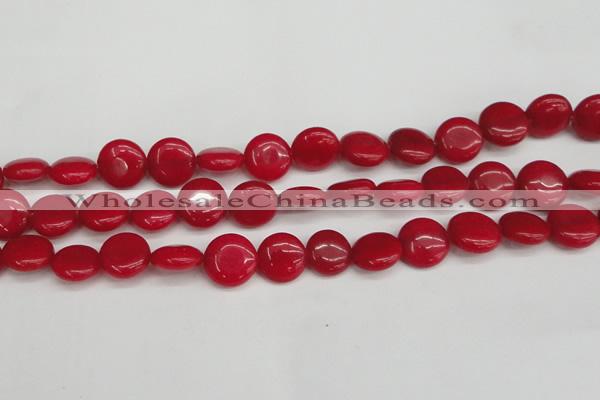 CCN3820 15.5 inches 14mm flat round candy jade beads wholesale