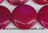 CCN3842 15.5 inches 30mm flat round candy jade beads wholesale