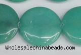 CCN3844 15.5 inches 30mm flat round candy jade beads wholesale