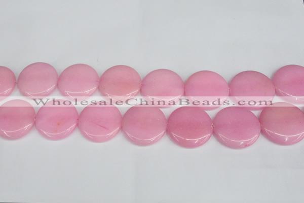 CCN3851 15.5 inches 35mm flat round candy jade beads wholesale