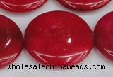 CCN3853 15.5 inches 35mm flat round candy jade beads wholesale