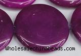 CCN3854 15.5 inches 35mm flat round candy jade beads wholesale