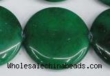 CCN3857 15.5 inches 35mm flat round candy jade beads wholesale