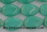 CCN3870 15.5 inches 13*18mm flat teardrop candy jade beads