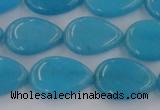 CCN3871 15.5 inches 13*18mm flat teardrop candy jade beads