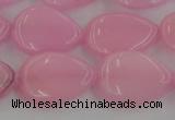 CCN3875 15.5 inches 15*20mm flat teardrop candy jade beads