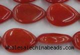 CCN3878 15.5 inches 15*20mm flat teardrop candy jade beads