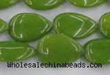 CCN3883 15.5 inches 15*20mm flat teardrop candy jade beads